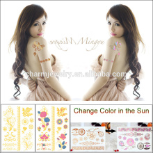 Waterproof Fashion Metal Changing Color Tattoo Sticker with Sunshine BS-8030